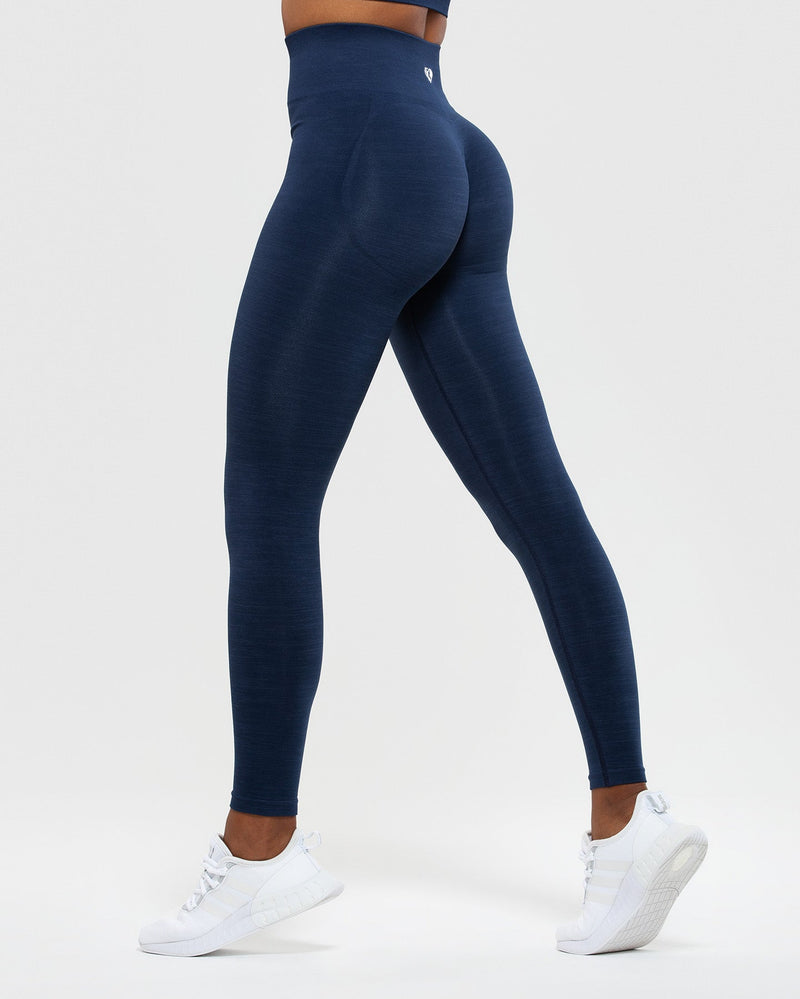 V3 Apparel Womens Seamless Scrunch Define Workout Leggings - Blue