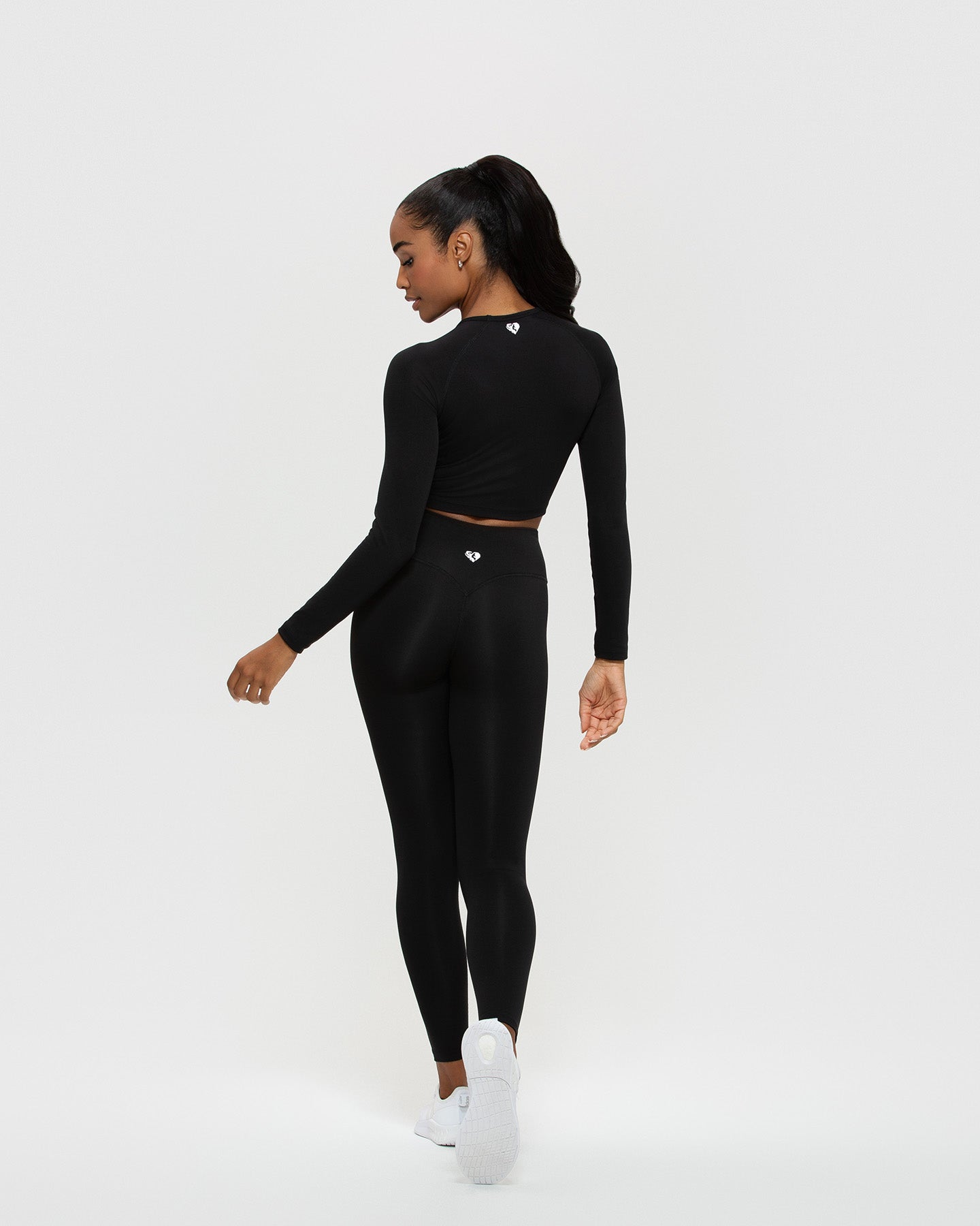 Black Long Sleeve Crop Top - Transseasonal | Women's Best US
