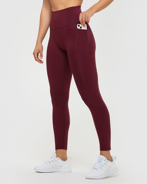 Essential Leggings with Pockets | Dark Cherry