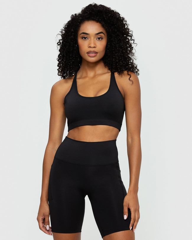 Black Scoop Neck Bra | Women's Best US