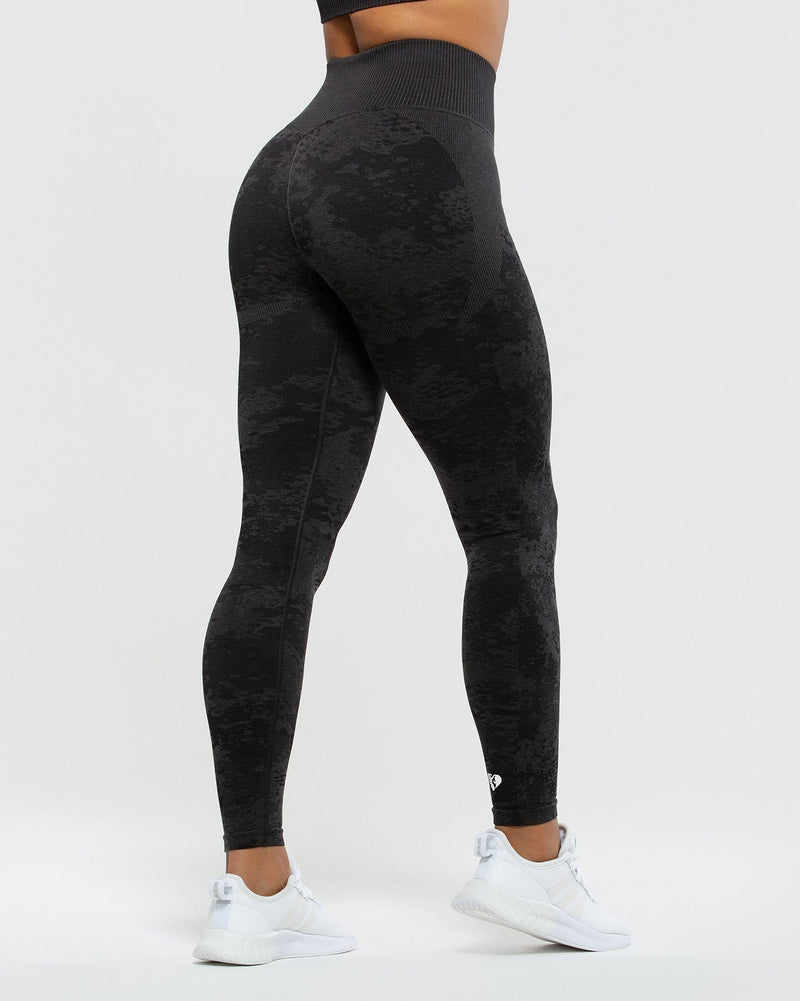 Gymshark Adapt Marl Seamless Leggings Black/Smokey Grey, Womens Size XS, New