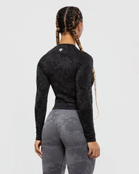 Evolution Seamless Long Sleeve Midi Top | Black