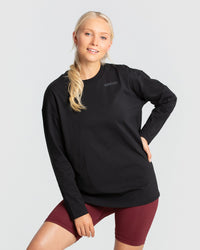 Comfort Oversized Long Sleeve T-Shirt | Black