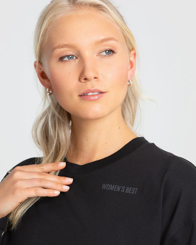 Comfort Oversized Black Best Long T-Shirt Women\'s - Sleeve 