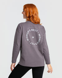 Comfort Oversized Long Sleeve T-Shirt | Charcoal