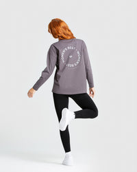 Comfort Oversized Long Sleeve T-Shirt | Charcoal