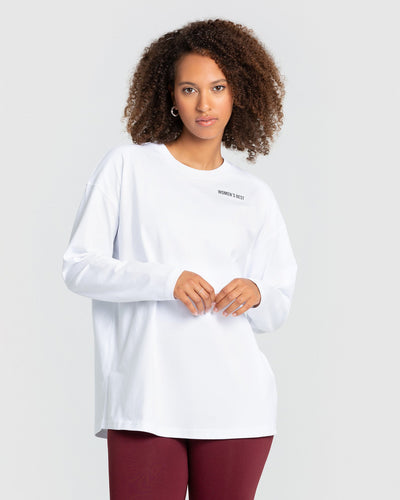 Comfort Oversized Long Sleeve T-Shirt White Women's Best