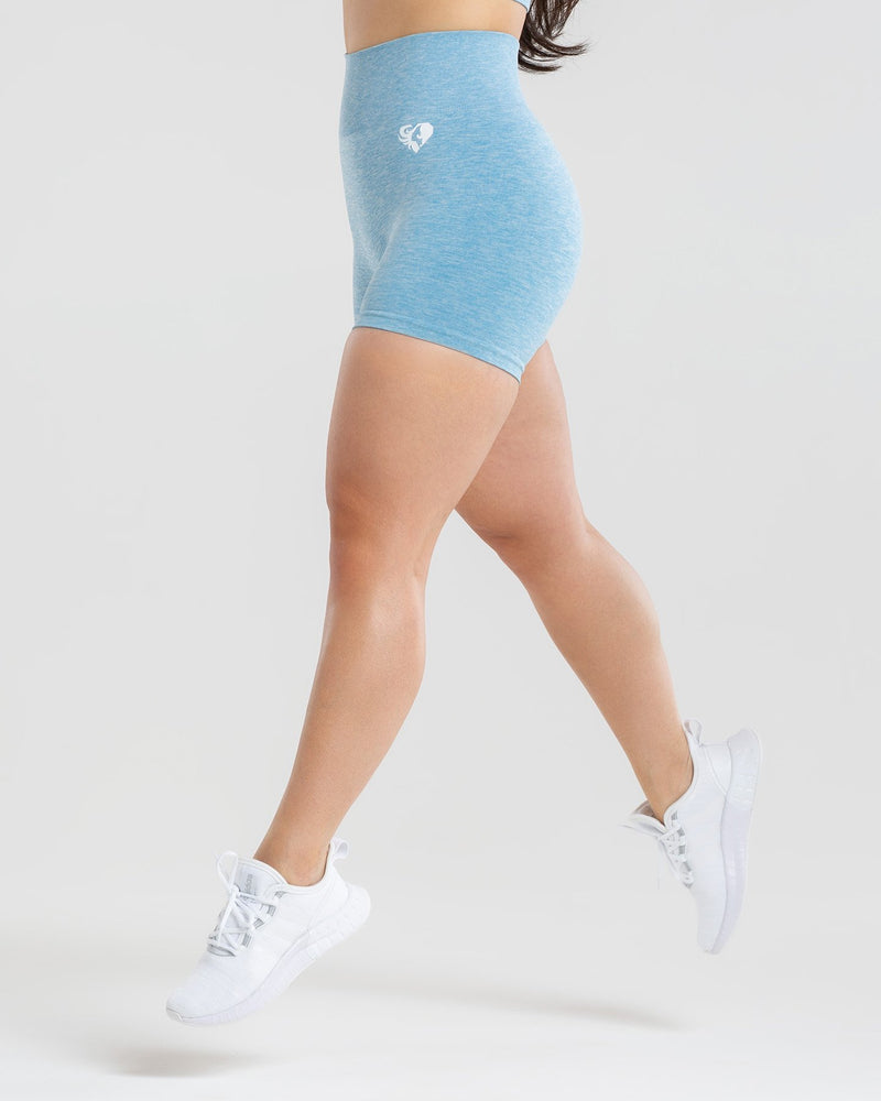 Cream Seamless Strappy V Front Gym Shorts