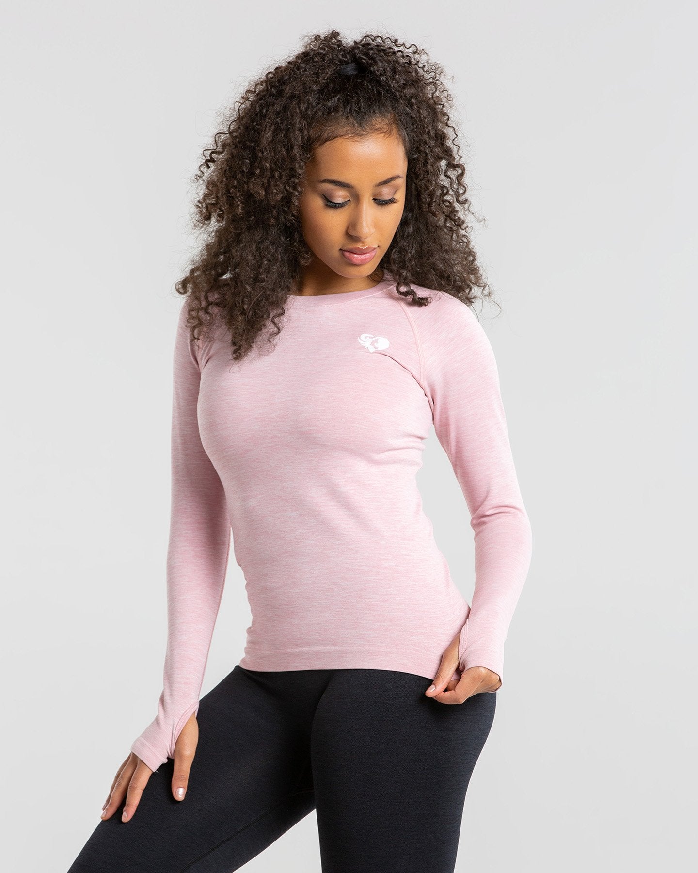 Move Seamless Long Sleeve Top - Light Pink Marl | Women\'s Best
