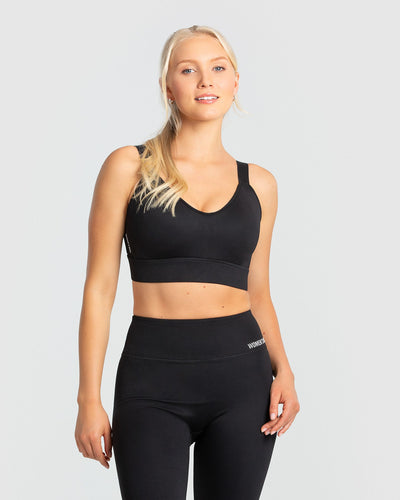 Jockey Women's Activewear Mid Impact Molded Cup Seamless Sports Bra, Black,  S at  Women's Clothing store