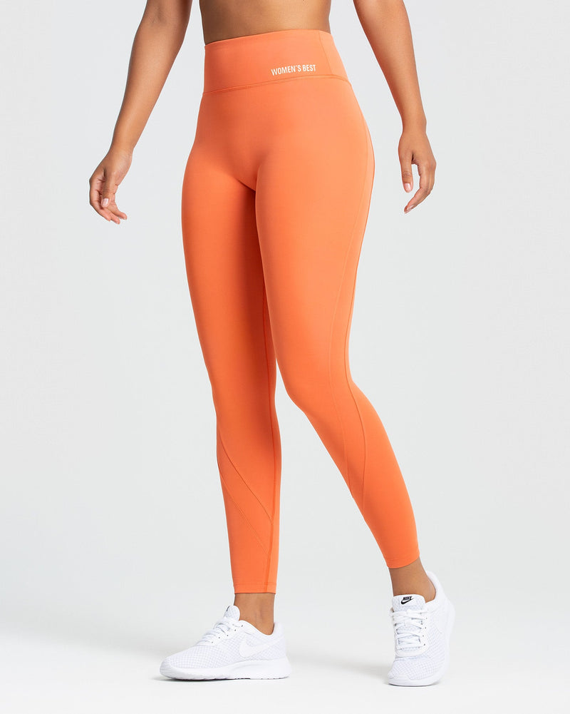 Buy Go Colors Women Orange Solid Stretch Leggings Online at Best