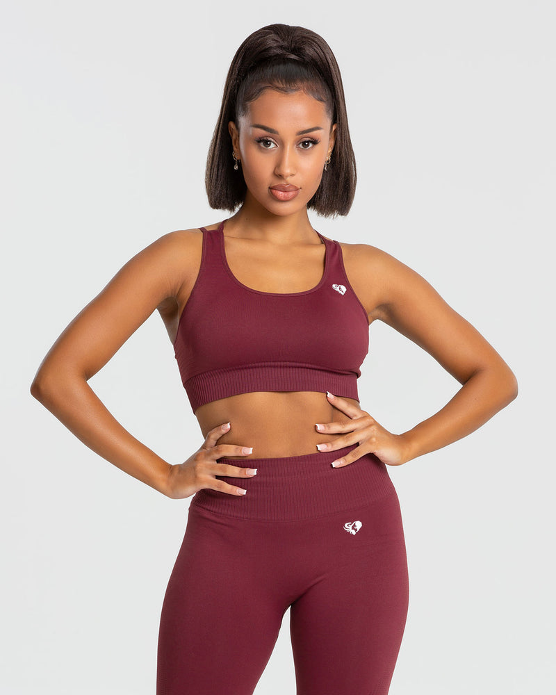 Buy Madam Seamless Contrast Color Design Women's Sports Bras (B, Maroon,  Baby Pink, Wine, X-Small) at