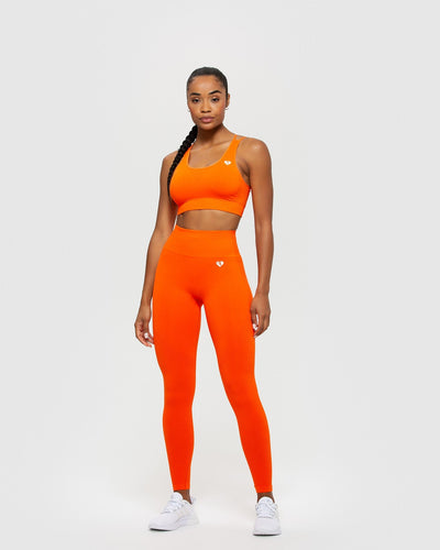 Women's buttR Yoga Pants - Sunset Orange (Double Pocket)