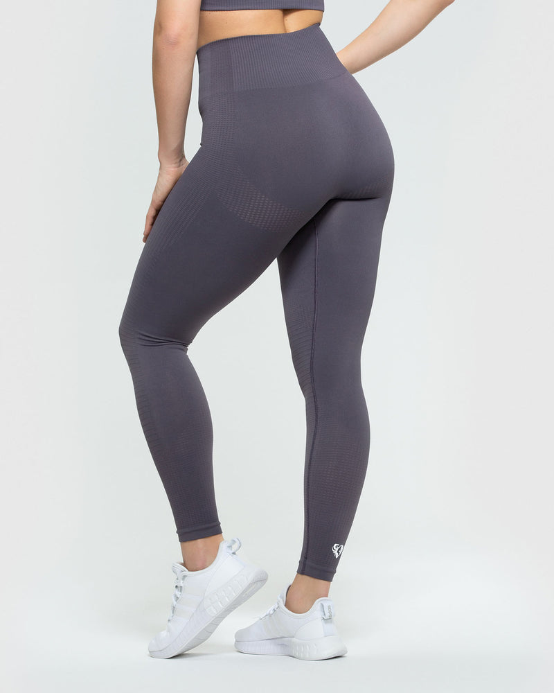 Urban Threads Seamless Squat Proof Gym Leggings In Charcoal Gray
