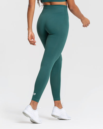 Women Gym Leggings Polyester High Waist FTI 500A Green