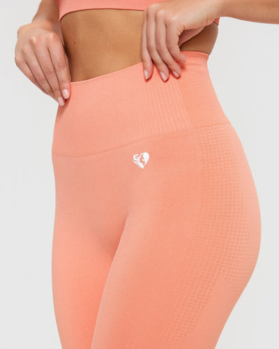 Pink seamless leggings with high waist and Peach Pump effect - Peach Pump