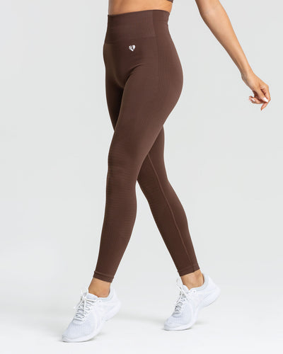 Stretchy Seamless Leggings Brown - PM Sportswear