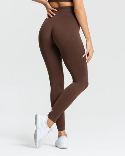MAMA Seamless leggings - Dark brown - Ladies