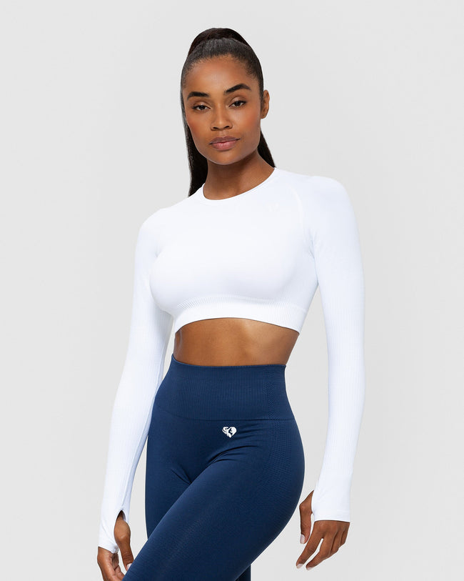 athletic crop top long sleeve