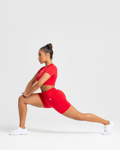 Seamless V Booty Shorts (Red) – Fitness Fashioness