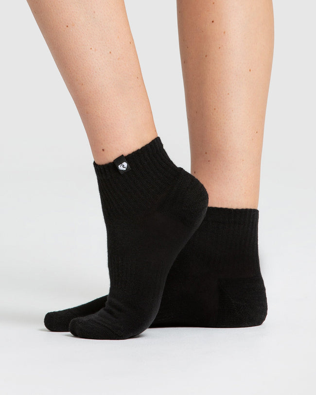 Made in USA – WIDE STRIPE ankle socks (M/L) – black + paprika