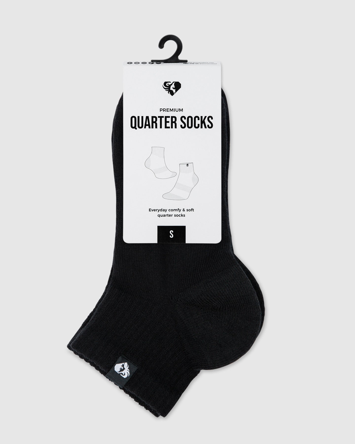 Made in USA – WIDE STRIPE ankle socks (M/L) – black + paprika