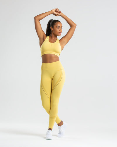 Women's Everyday Soft Light Support Strappy Sports Bra - All In Motion™  Lemon Yellow 1X